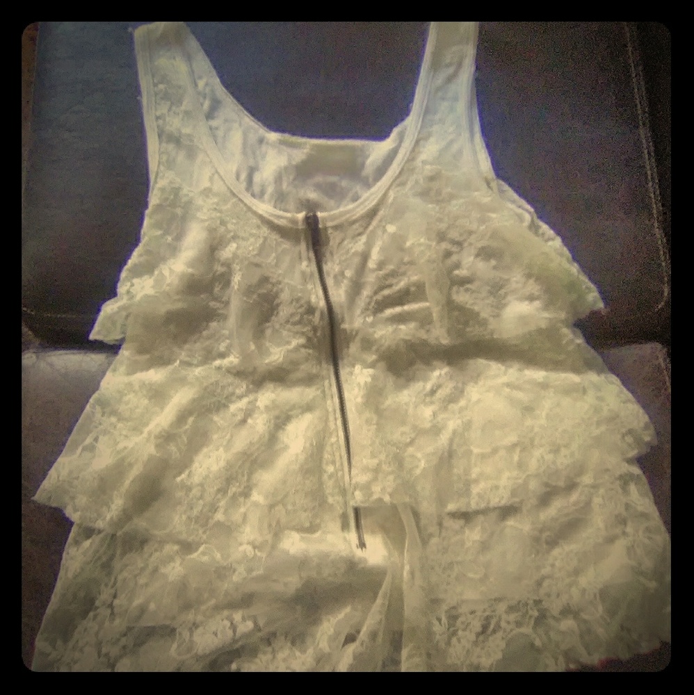 White lace tank